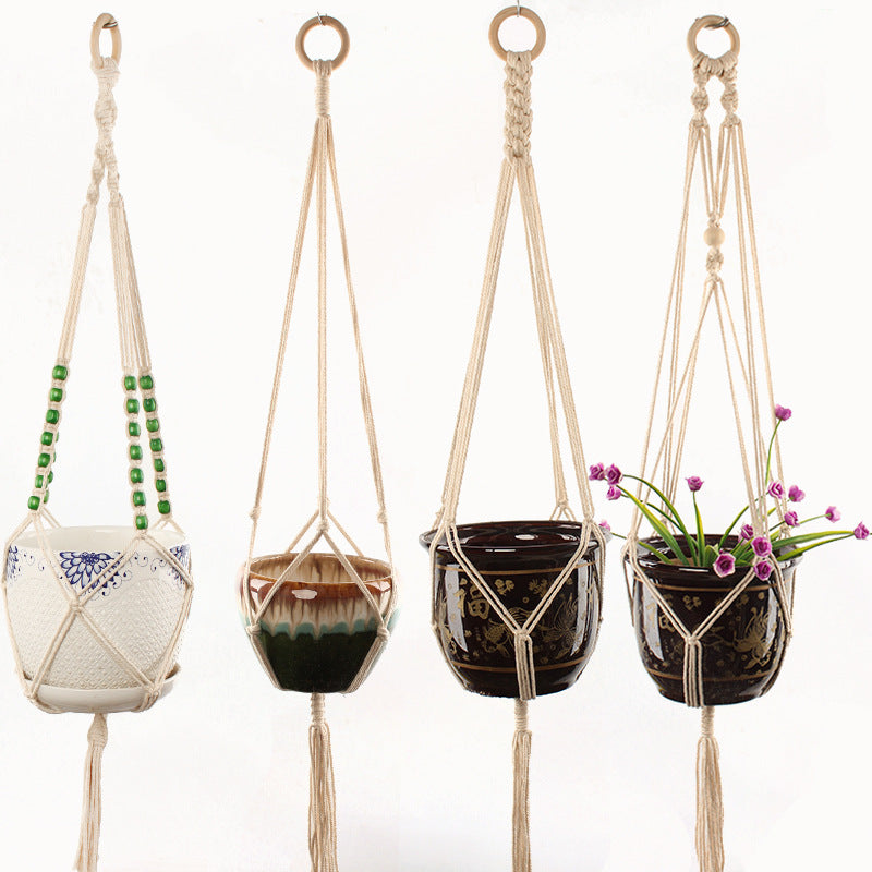 indoor plant cotton macrame hanger