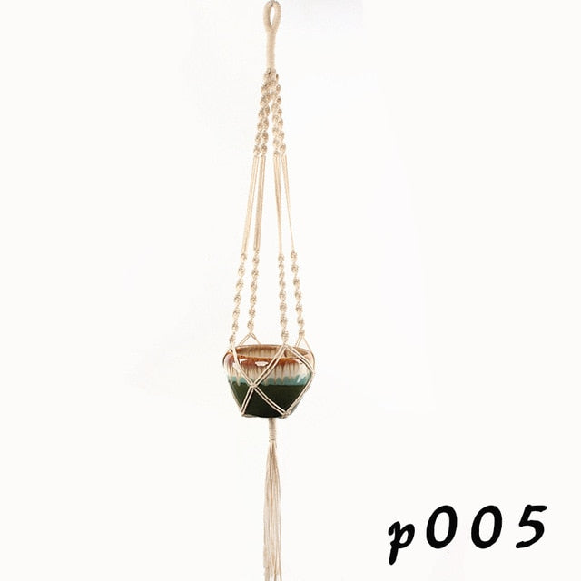 indoor plant cotton macrame hanger