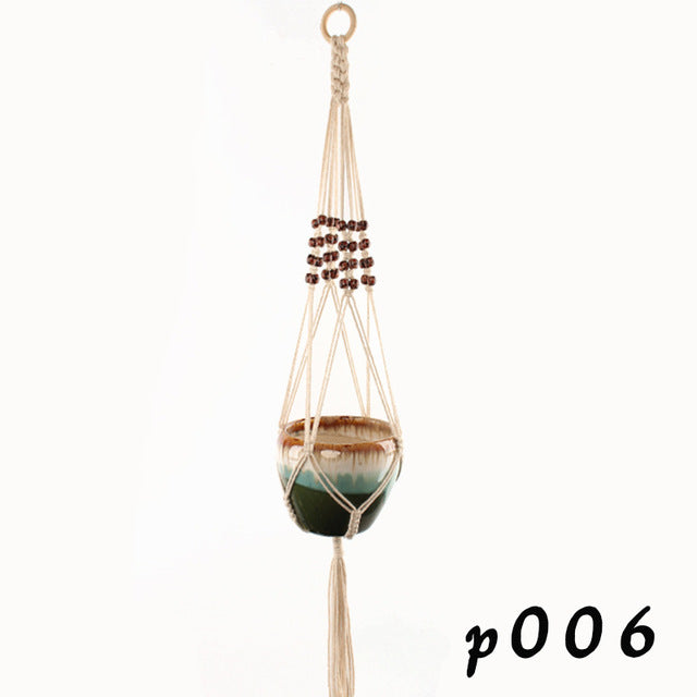 indoor plant cotton macrame hanger