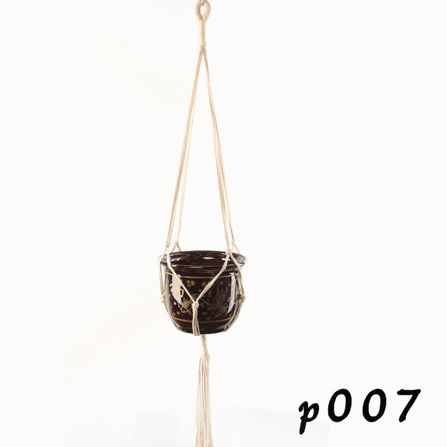 indoor plant cotton macrame hanger