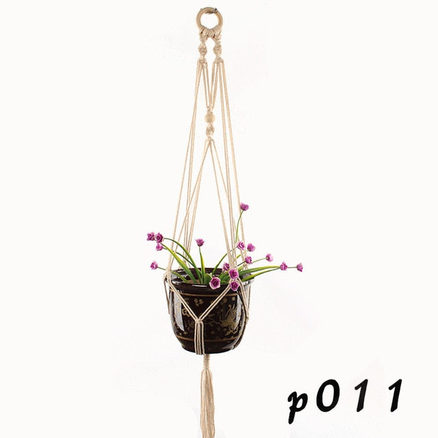 indoor plant cotton macrame hanger